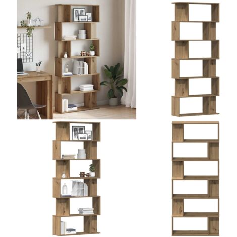 Libreria Rovere Artigianale 80x24x192 cm Legno Multistrato - Libreria a ripiani - Libreria in truciolato