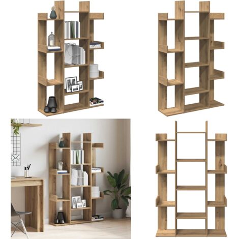 Libreria Rovere Artigianale 86x25,5x140 cm Legno Multistrato - Scaffale per libri - Libreria in truciolato