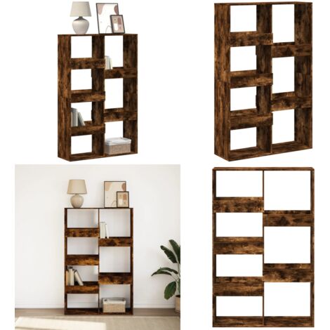 Libreria Rovere Fumo 100x33x155,5 cm in Legno Multistrato - Libreria multistrato - Scaffale in truciolato