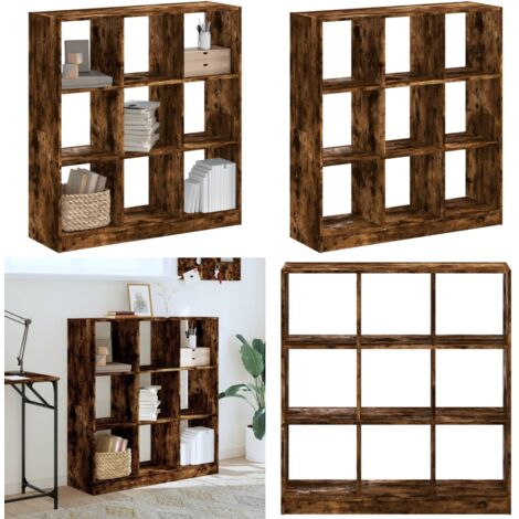 Libreria Rovere Fumo 102x32x108 cm in Legno Multistrato - Libreria multistrato - Libreria rovere fumo