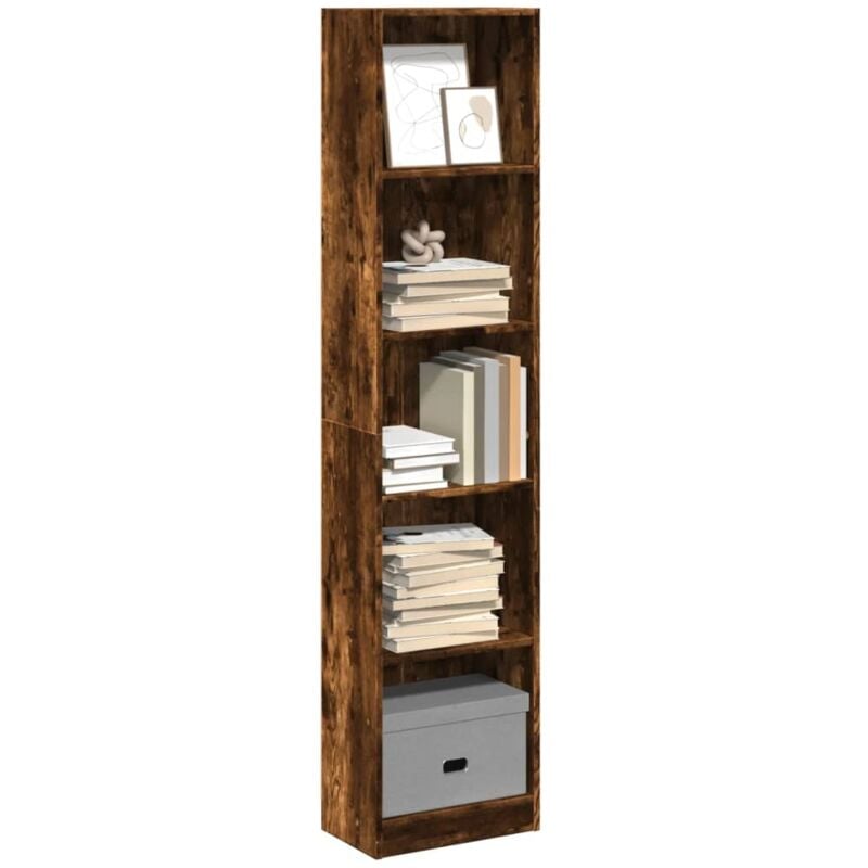 Libreria Rovere Fumo 40x24x176 cm in Legno Multistrato