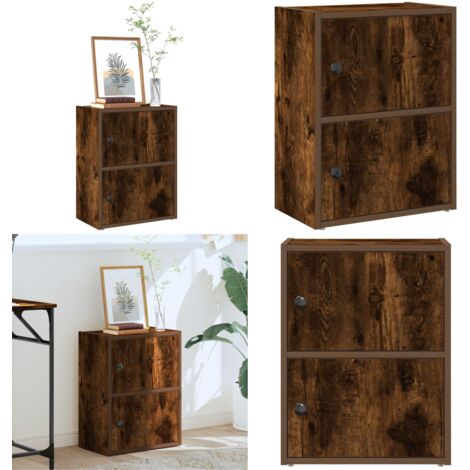 Libreria Rovere Fumo 40x24x52 cm in Legno Multistrato - Libreria multistrato - Libreria con ante