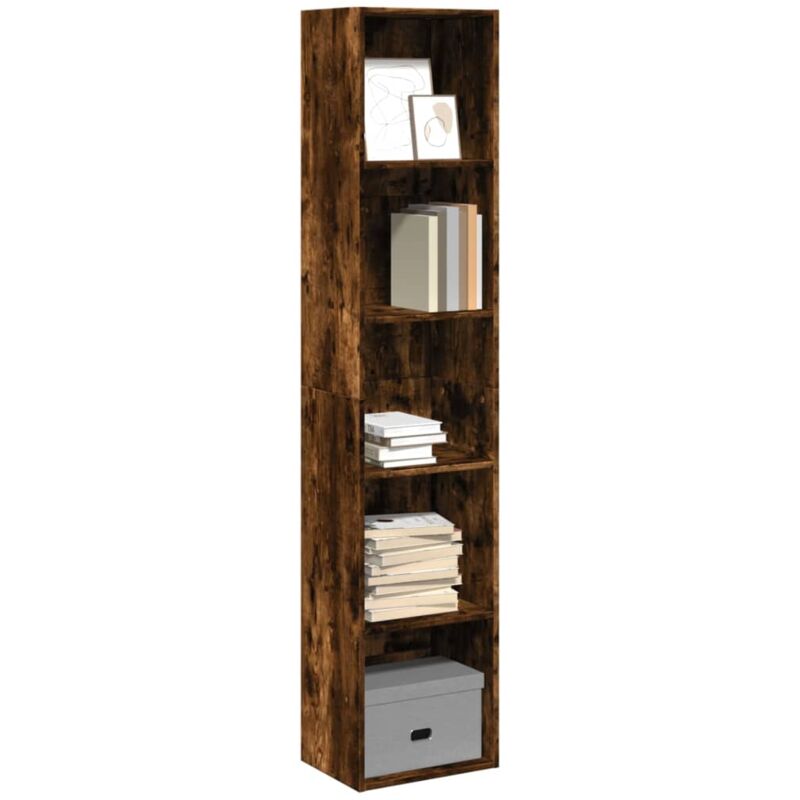 Libreria Rovere Fumo 40x30x189 cm in Legno Multistrato