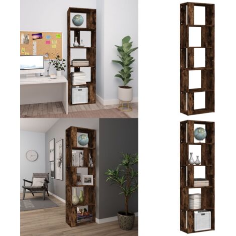 Libreria Rovere Fumo 45x24x160 cm in Legno Multistrato - Libreria rovere fumo - Libreria decorativa