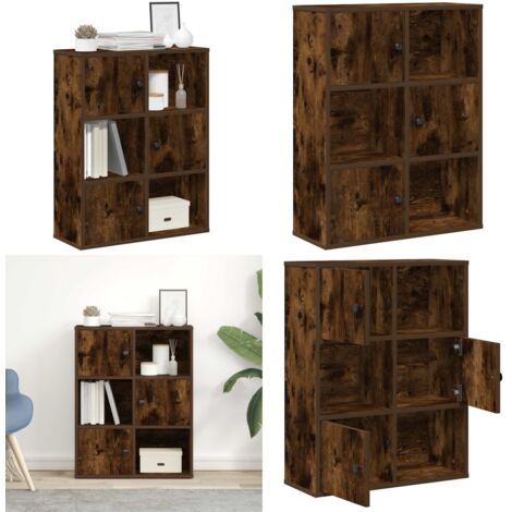 Libreria Rovere Fumo 60x24x76,5 cm in Legno Multistrato - Armadio per libri - Libreria multistrato