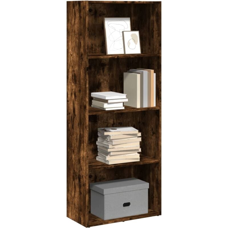 Libreria Rovere Fumo 60x30x152 cm in Legno Multistrato