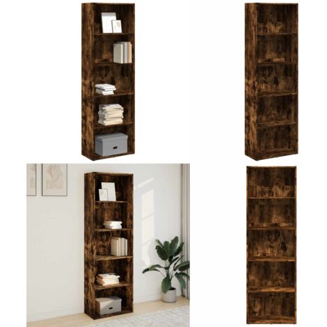 Libreria Rovere Fumo 60x30x189 cm in Legno Multistrato - Libreria multistrato - Libreria per casa