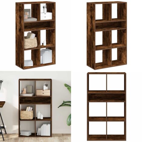 Libreria Rovere Fumo 66x31x112 cm in Legno Multistrato - Scaffalatura per libri - Libreria in truciolato