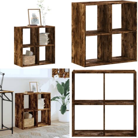 Libreria Rovere Fumo 68,5x32x68,5 cm in Legno Multistrato - Libreria multifunzione - Scaffale per oggetti