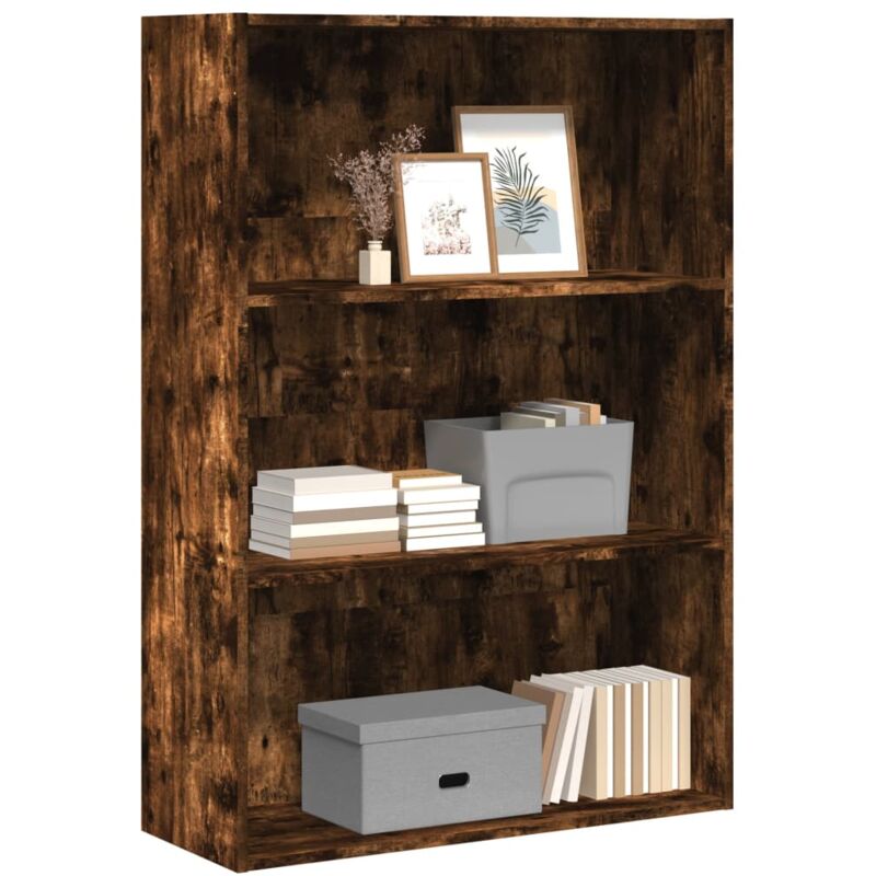 Libreria Rovere Fumo 80x30x114 cm in Legno Multistrato