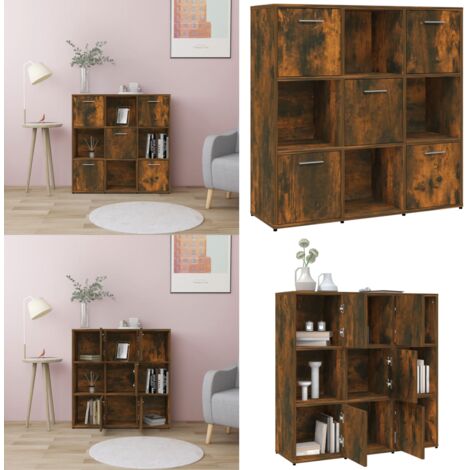 Libreria Rovere Fumo 90x30x90 cm in Legno Multistrato - Libreria multistrato - Libreria rovere fumo