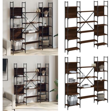 Libreria Rovere Marrone 155,5x24x166,5 cm in Legno Multistrato - Scaffale - Armadio