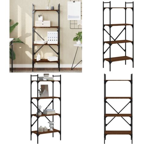 Libreria Rovere Marrone 4 Ripiani 56x31,5x138,5 cm Multistrato - Libreria marrone - Libreria con ripiani