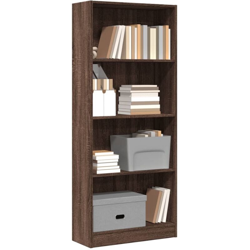 Libreria Rovere Marrone 60x24x143 cm in Legno Multistrato