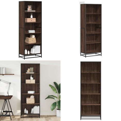Libreria Rovere Marrone 60x35x170,5 cm in Truciolato - Scaffale portaoggetti - Libreria moderna