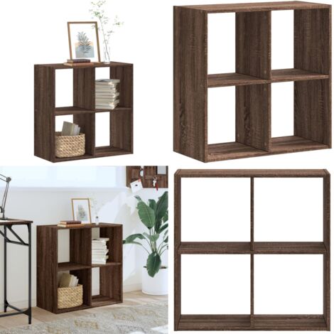 Libreria Rovere Marrone 68,5x32x68,5 cm in Legno Multistrato - Scaffale in legno - Libreria marrone