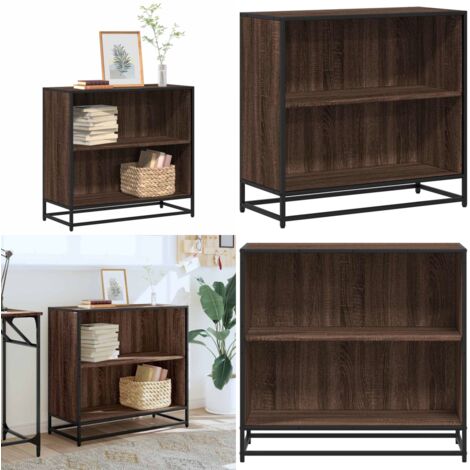 Libreria Rovere Marrone 80,5x35x76 cm in Legno Multistrato - Libreria moderna - Libreria in metallo