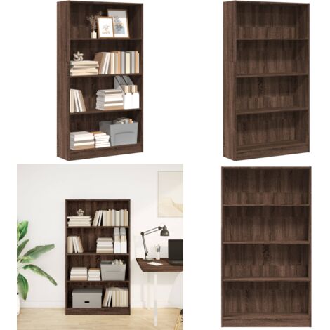 Libreria Rovere Marrone 80x24x143 cm in Legno Multistrato - Libreria marrone - Libreria multistrato
