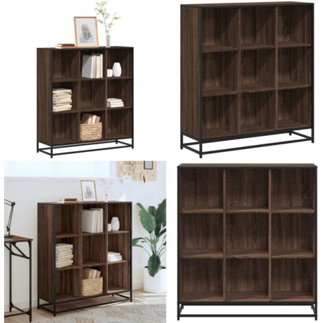 Libreria Rovere Marrone 97,5x33x107,5 cm Multistrato e Metallo - Libreria in metallo - Libreria moderna