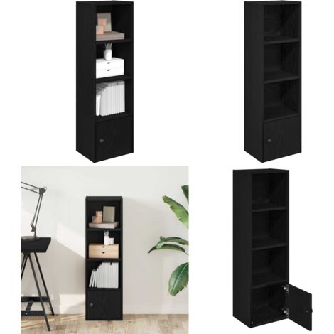 Libreria Rovere Nero 31x24x102 cm in Legno Multistrato - Libreria con ripiani - Armadio per libri