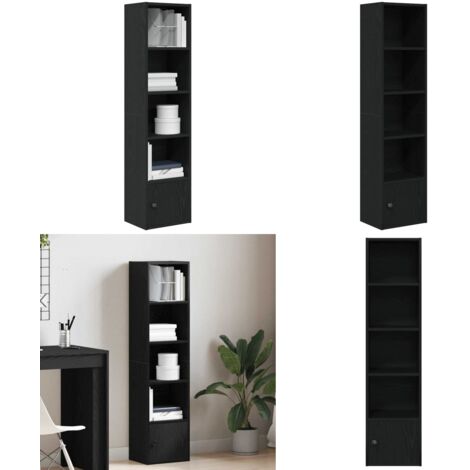 Libreria Rovere Nero 31x24x127 cm in Legno Multistrato - Libreria con ripiani - Armadio per libri
