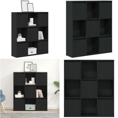 Libreria Rovere Nero 89x24x101,5 cm in Legno Multistrato - Armadio per libri - Libreria multistrato