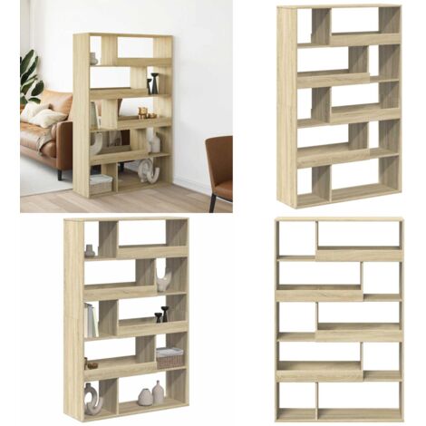 Libreria Rovere Sonoma 100x33x156,5 cm in Truciolato - Libreria con ripiani - Libreria decorativa