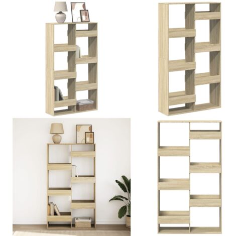 Libreria Rovere Sonoma 100x33x175 cm in Legno Multistrato - Libreria multistrato - Libreria con ripiani