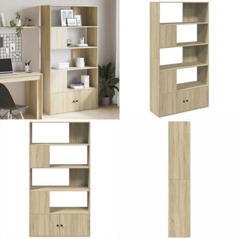 Libreria Rovere Sonoma 100x36x189 cm in Legno Multistrato - Libreria in legno - Libreria con scomparti