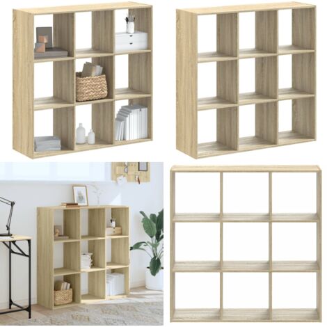 Libreria Rovere Sonoma 102x32x102 cm in Legno Multistrato - Libreria con scomparti - Libreria per oggetti
