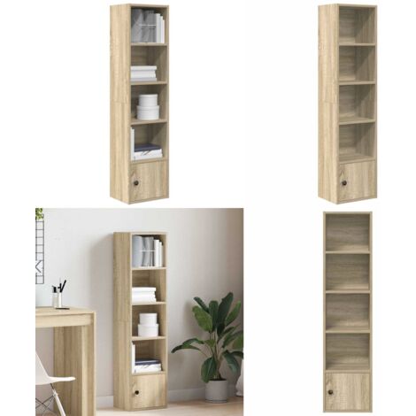 Libreria Rovere Sonoma 31x24x127 cm in Legno Multistrato - Armadio per libri - Libreria multistrato