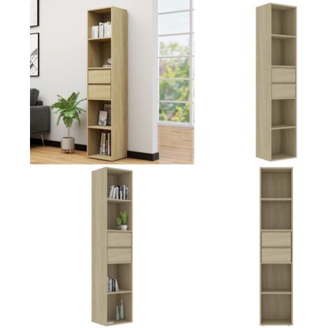 Libreria Rovere Sonoma 36x30x171 cm in Legno Multistrato - Libreria rovere sonoma - Libreria moderna