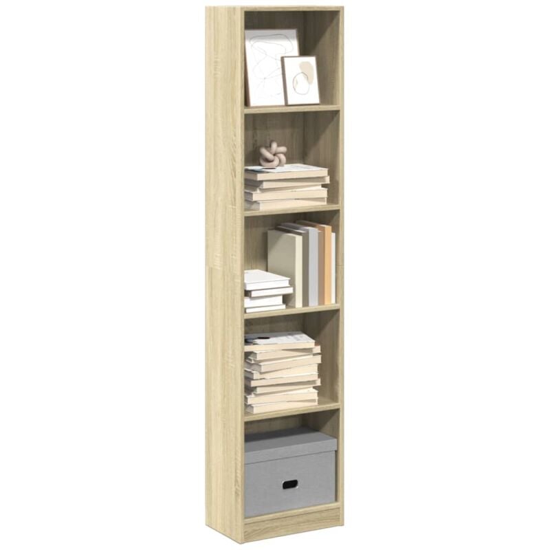 Libreria Rovere Sonoma 40x24x176 cm in Legno Multistrato