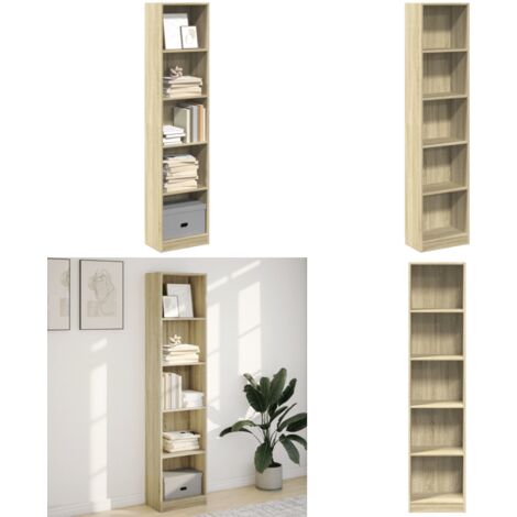 Libreria Rovere Sonoma 40x24x176 cm in Legno Multistrato - Libreria multistrato - Libreria in truciolato