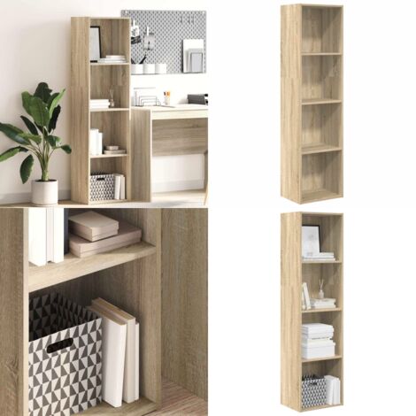 Libreria Rovere Sonoma 40x30x152 cm in Legno Multistrato - Libreria in truciolato - Libreria in legno multistrato