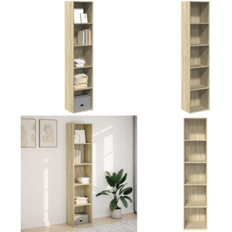 Libreria Rovere Sonoma 40x30x189 cm in Legno Multistrato - Libreria multistrato - Libreria in truciolato