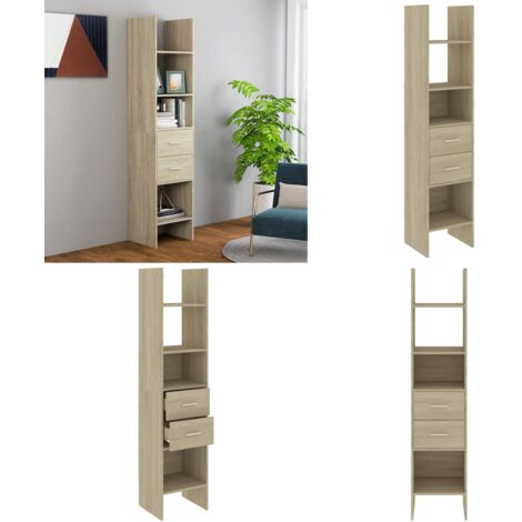 Libreria Rovere Sonoma 40x35x180 cm in Legno Multistrato - Libreria rovere sonoma - Libreria moderna