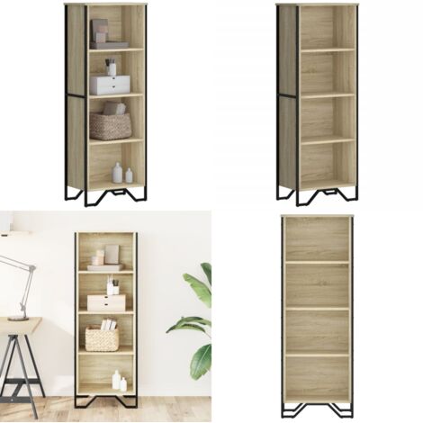 Libreria Rovere Sonoma 50x31x137,5 cm in Truciolato - Libreria moderna - Libreria con scomparti
