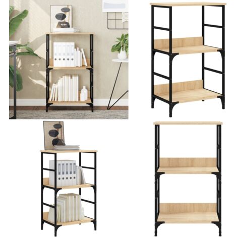 Libreria Rovere Sonoma 50x33x82 cm in Legno Multistrato - Libreria industriale - Scaffale per libri