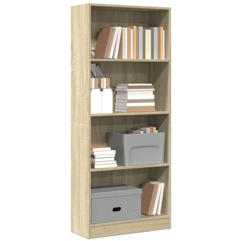 Libreria Rovere Sonoma 60x24x143 cm in Legno Multistrato