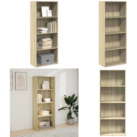 Libreria Rovere Sonoma 60x30x152 cm in Legno Multistrato - Libreria multistrato - Libreria in truciolato