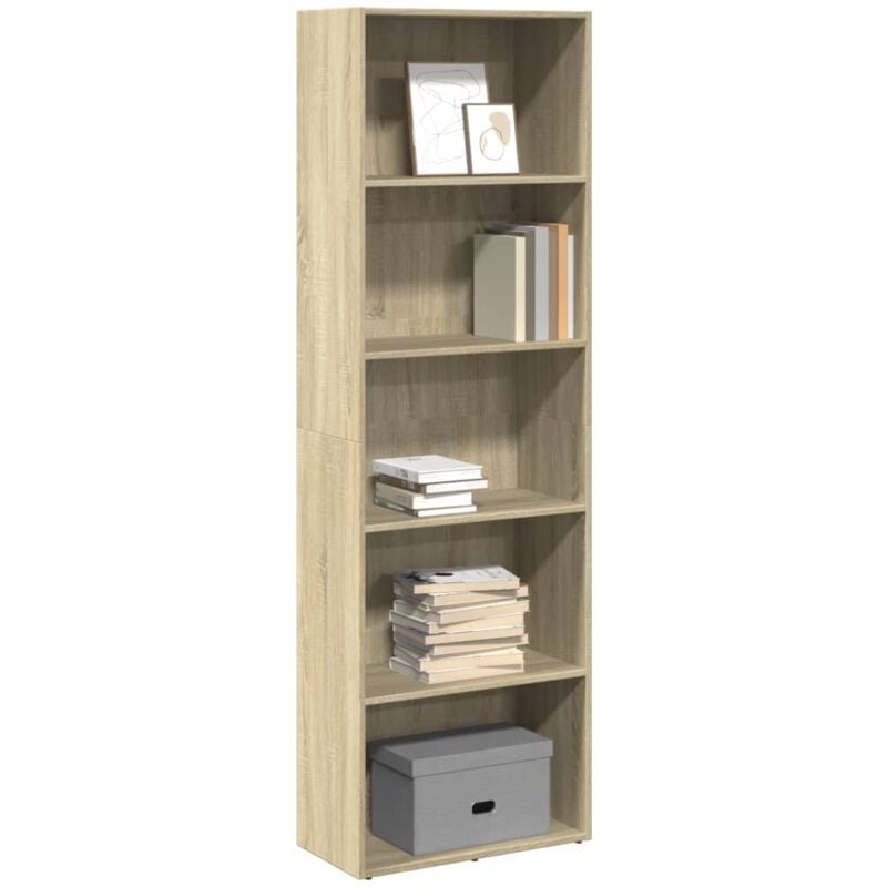 Libreria Rovere Sonoma 60x30x189 cm in Legno Multistrato