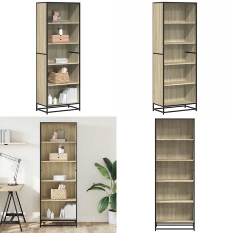 Libreria Rovere Sonoma 60x35x170,5 cm in Truciolato - Libreria moderna - Libreria in legno