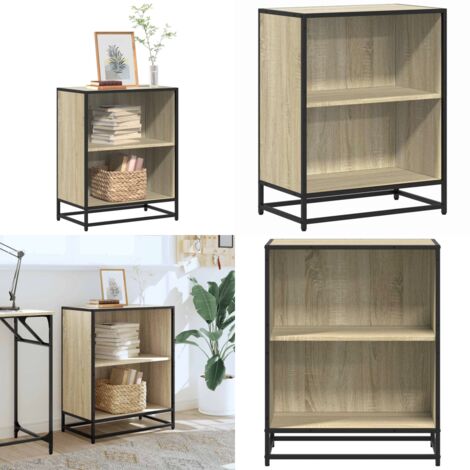 Libreria Rovere Sonoma 60x35x76 cm in Legno Multistrato - Libreria moderna - Libreria in metallo