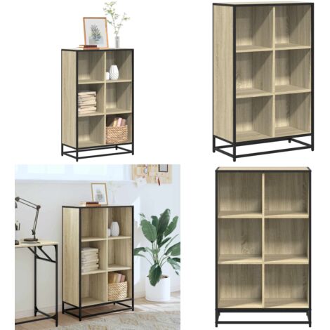 Libreria Rovere Sonoma 65,5x33x107,5 cm in Legno Multistrato - Libreria moderna - Libreria in metallo