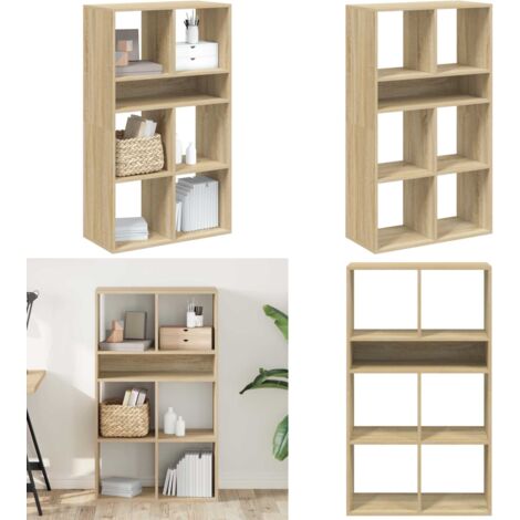 Libreria Rovere Sonoma 66x31x112 cm in Legno Multistrato - Libreria multistrato - Libreria per libri