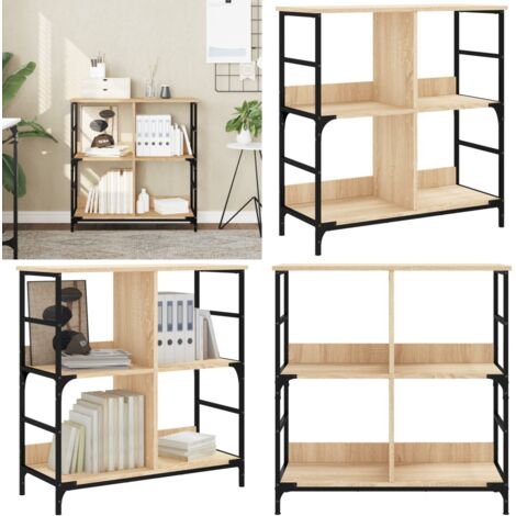 Libreria Rovere Sonoma 78,5x33x82 cm in Legno Multistrato - Scaffale per libri - Design industriale