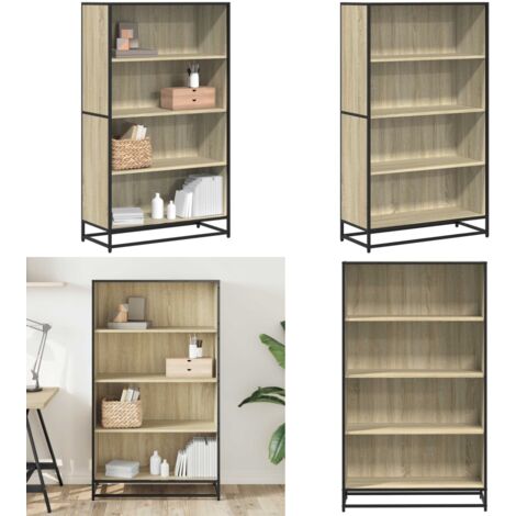 Libreria Rovere Sonoma 80,5x35x139 cm in Truciolato - Libreria moderna - Libreria in legno