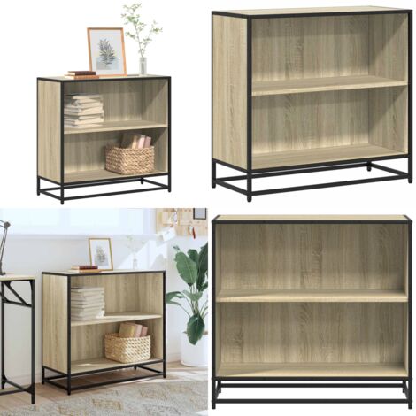 Libreria Rovere Sonoma 80,5x35x76 cm in Legno Multistrato - Libreria moderna - Libreria in metallo