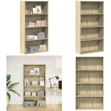 Libreria Rovere Sonoma 80x30x152 cm in Legno Multistrato - Libreria multistrato - Libreria in truciolato